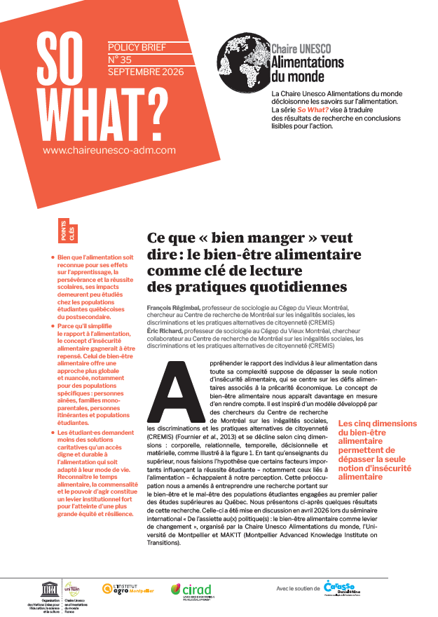 couverture Ce que «&nbsp;bien manger&nbsp;» veut dire&nbsp;: le bien-être alimentaire comme clé de lecture des pratiques quotidiennes
