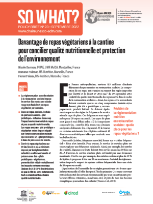 illustration So what : Davantage de repas végétariens à la cantine pour concilier qualité nutritionnelle et protection de l’environnement