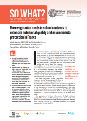 illustration So what : More vegetarian meals in school canteens to reconcile nutritional quality and environmental protection in France