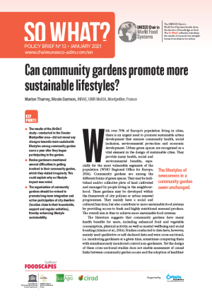 illustration So what : Can community gardens promote more sustainable lifestyles?
