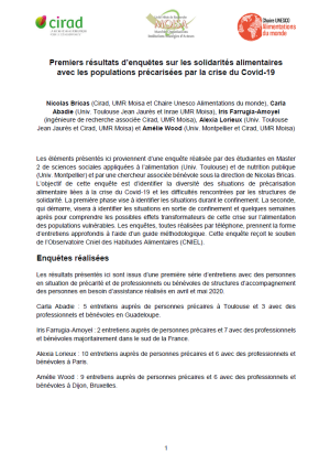 illustrtation article : Solidarités alimentaires avec les populations précarisées par la crise du COVID-19 (Phase 1)