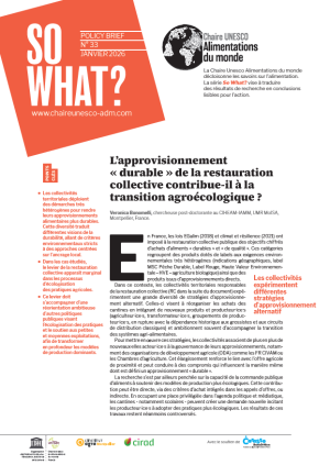 illustration So what : L’approvisionnement «&nbsp;durable&nbsp;» de la restauration collective contribue-il à la transition agroécologique&nbsp;?