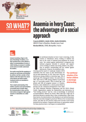 illustrtation article : 1/ Anaemia in Ivory Coast: the advantage of a social approach
