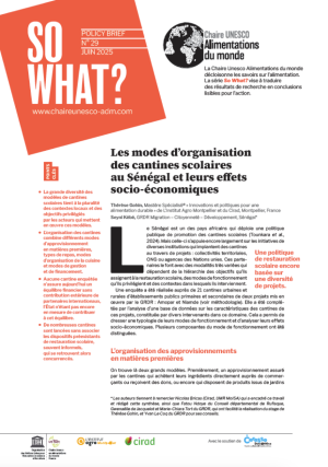 illustrtation So what : N°29 / Les modes d’organisation des cantines scolaires au Sénégal et leurs effets socio-économiques