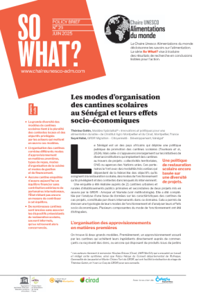 illustration So what : Les modes d’organisation des cantines scolaires au Sénégal et leurs effets socio-économiques