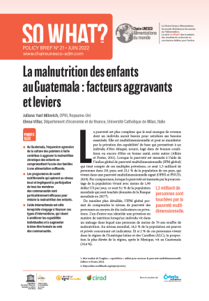illustrtation article : 21/ Child undernutrition in Guatemala:  aggravating factors and levers
